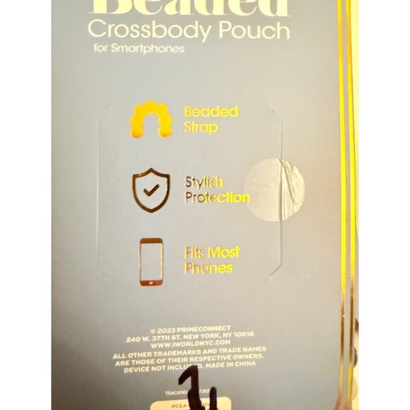 PrimeConnect Beaded Crossbody Pouch Smartphones Blue Gray Boho Y2K Phone Fashion - Picture 13 of 16